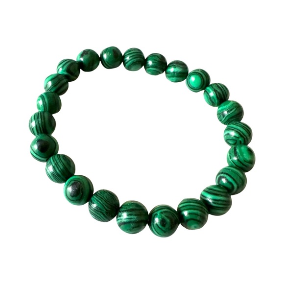 Jewelry - ⭐️ 5 for $25 Malachite Natural Stone Beaded Stretchy Bracelet